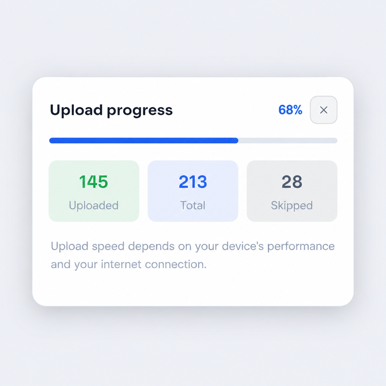 Uploading event photos from the studio app